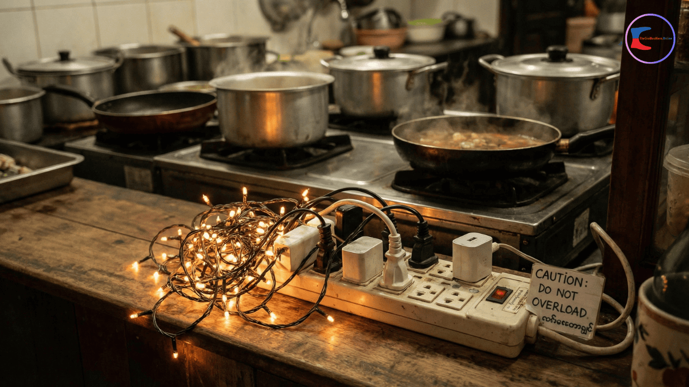 Ổ điện quá tải và bếp nấu mùa lễ hội làm tăng nguy cơ cháy nổ trong nhà